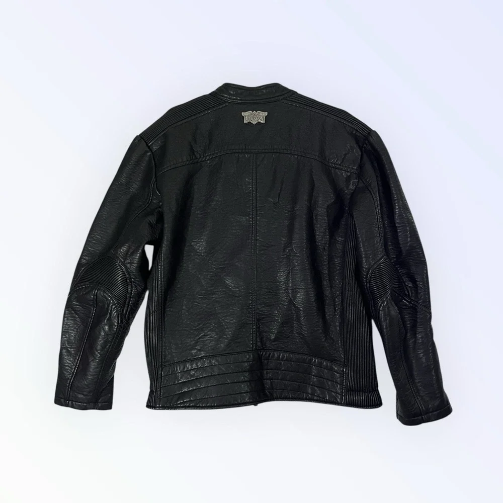 Affliction Limited Edition Polyurethane Moto Jacket Black Heavy Padding Grunge